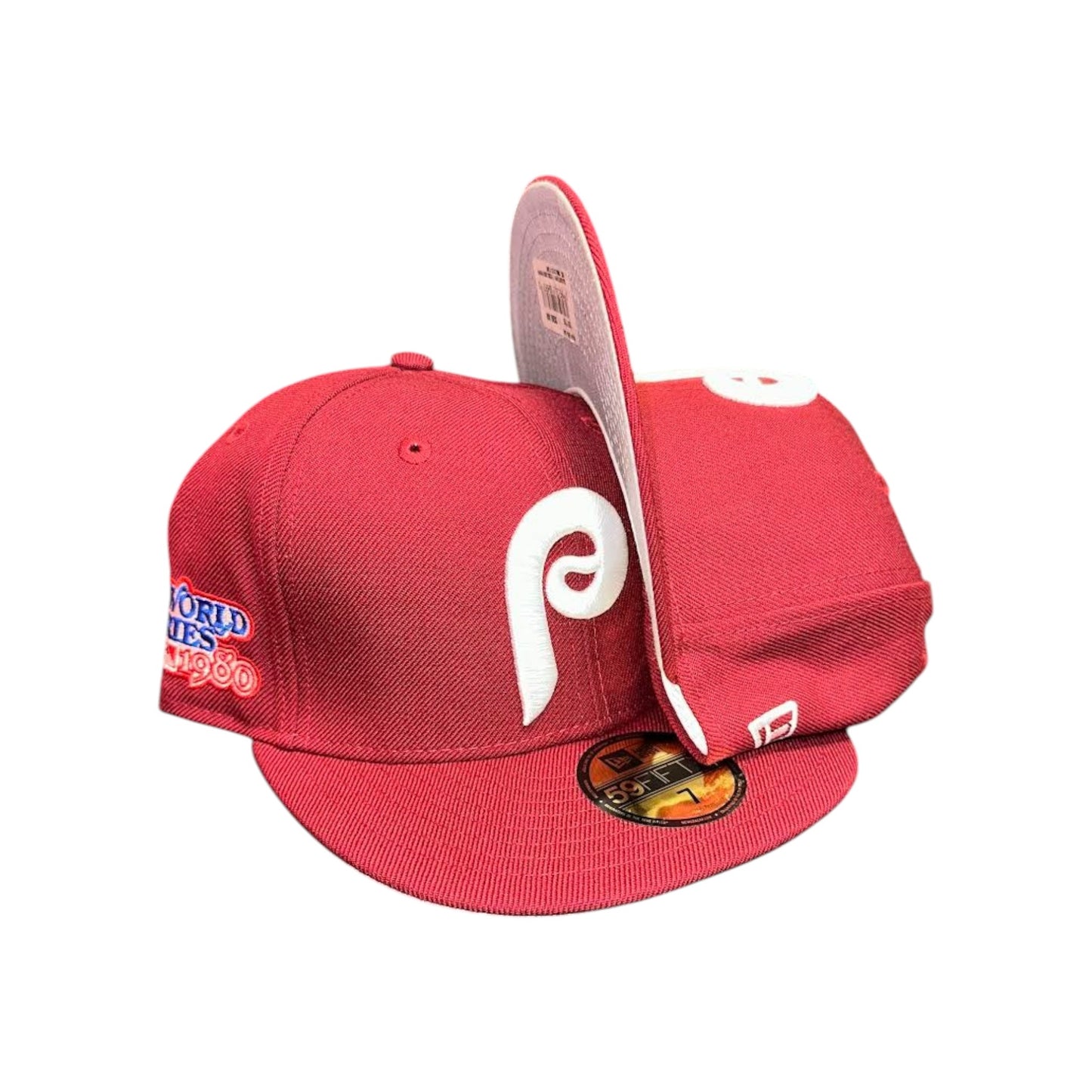 Men's Philadelphia Phillies New Era Burgundy Floral Under Visor Authentic Collection 1973 World Series Replica 59FIFTY Fitted Hat