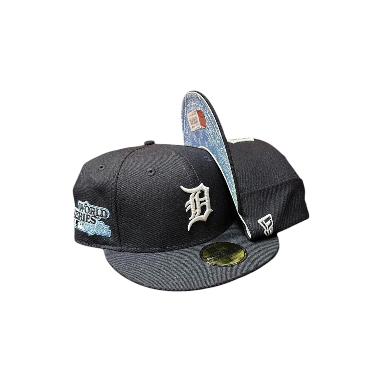 Men's Detroit Tigers New Era Navy Cooperstown Collection 1984 World Series 59FIFTY Paisley Underbill Fitted Hat