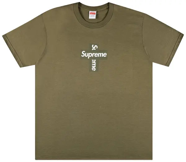 Supreme Cross Box Logo Tee 'Light Olive