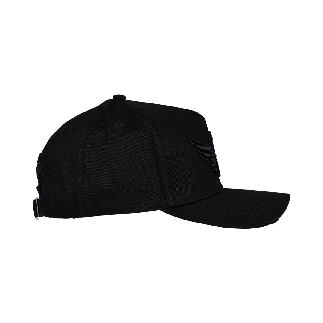StrongWings Double Black Distressed A-Frame Cap