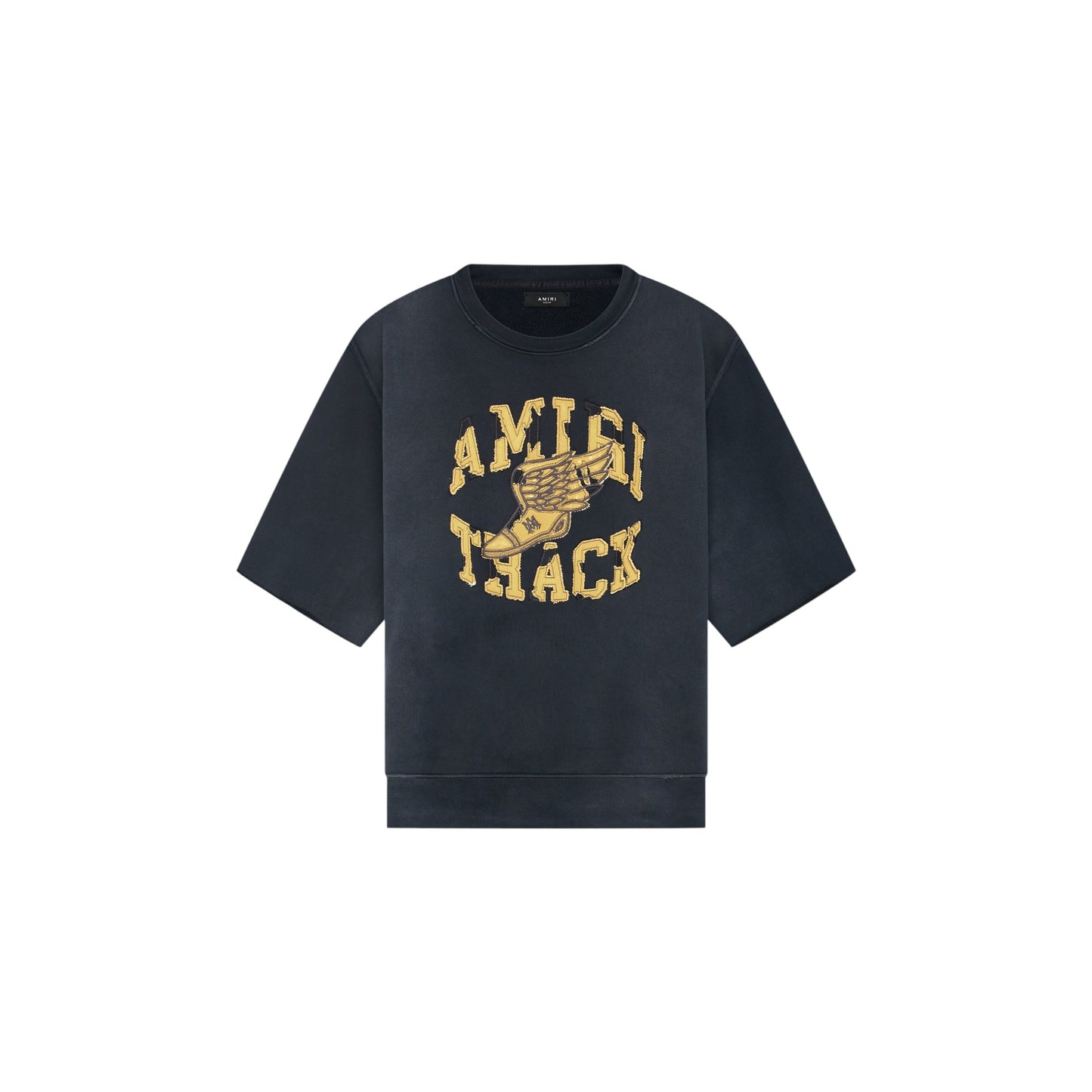 AMIRI Track Cut Off Crewneck Sweatshirt 'Faded Black'