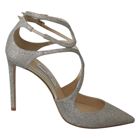 Jimmy Choo Glitter Glitter Accents T-Strap Pumps