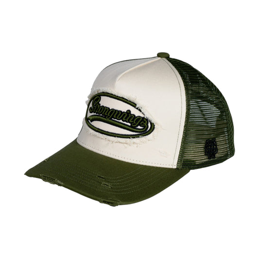 StrongWings Khaki Green & Cream Trucker Hat II – The Big Apple Edition